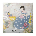 Sewing in a Garden of Foxglove & Poppies Tile