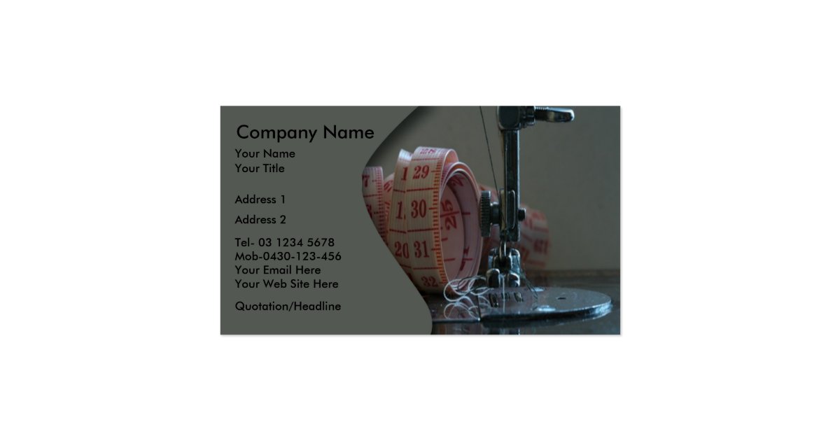 sewing machine business card zazzle mobile shopping cart template