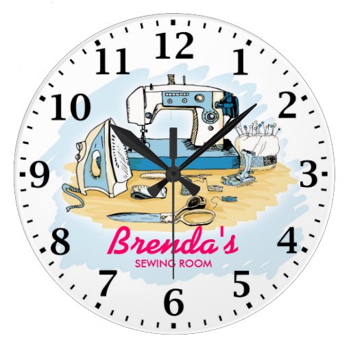 Sewing Machine Personalizable Wall Clock Zazzle