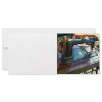 Sewing Machine With Sissors Custom Rack Cards