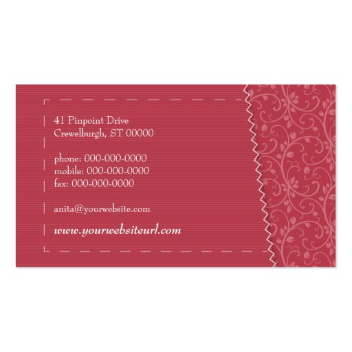 Sewing Needle Business Card (back side)