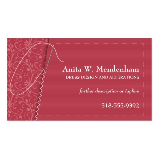 Sewing Needle Business Card (front side)
