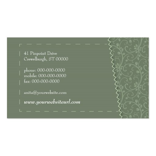 Sewing Needle Business Card (back side)