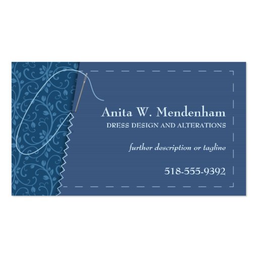 Sewing Needle Business Card (front side)