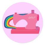 Sewing Rainbows Round Sticker