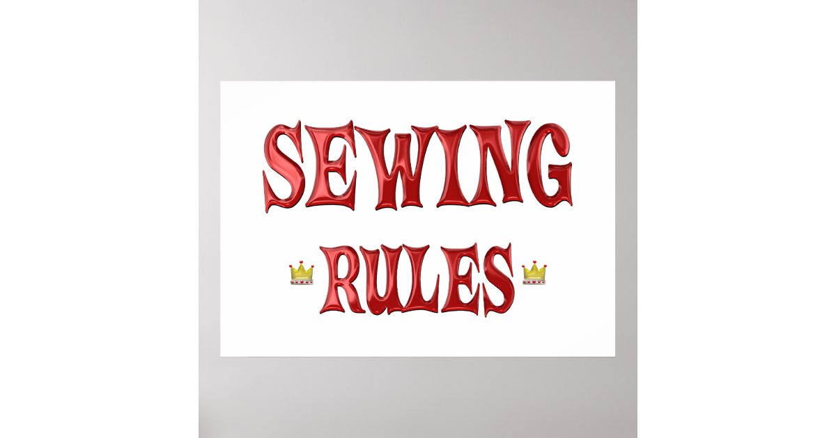 Sewing Rules Poster Zazzle