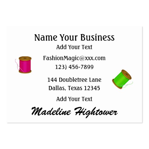Sewing / Seamstress / Fashion - SRF Business Card Templates (back side)