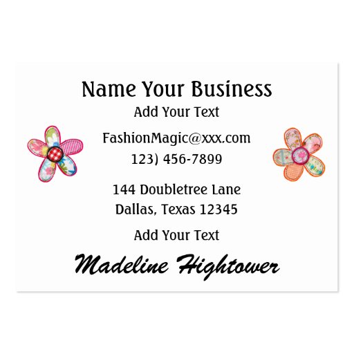 Sewing / Seamstress / Fashion - SRF Business Card (back side)