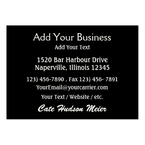 Sewing/Seamstress/Fashion - SRF Business Cards (back side)