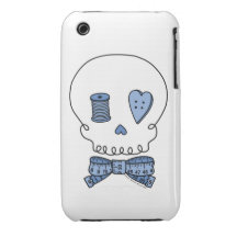 Sewing Skull (Blue) Case-Mate iPhone 3 Cases