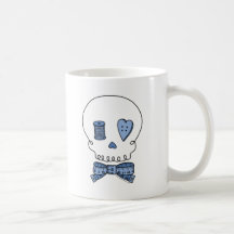 Sewing Skull (Blue) Mug