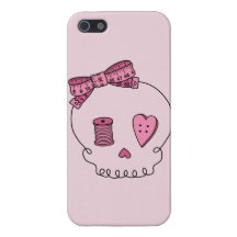 Sewing Skull (Pink Background) iPhone 5 Covers