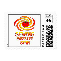 Sewing Spins Postage Stamp