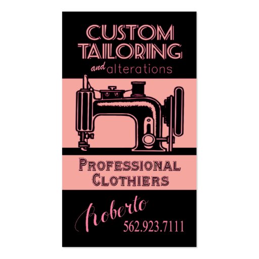 Sewing: Tailor, Dressmaker, Designer, Seamstress Business Card Templates (front side)