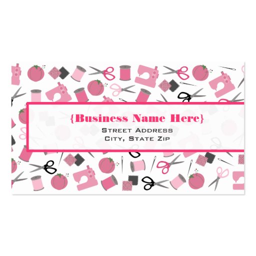 Sewing Themed Business Card (front side)