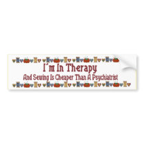 Sewing Therapy Bumper Stickers