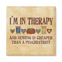 Sewing Therapy Refrigerator Magnet