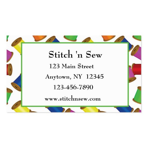 Sewing Thread Business Card (front side)