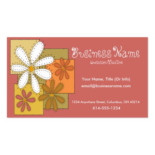 Sewn Flowers Business Cards (front side)