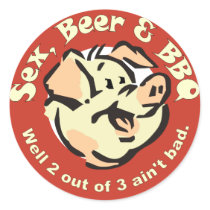 Sex Beer and BBQ Stickers by IdleFancies Sex Beer and BBQ Stickers