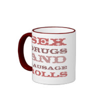 sex drugs and sausage rolls ringer mug