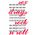 Sex Drugs Rock N Roll 80s Vintage Destroyed Stripe t-shirts