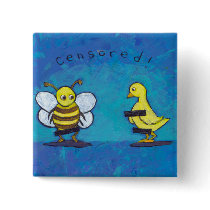 Sex Ed birds and bees fun cute censored ART buttons