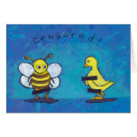 Sex Ed birds and bees fun cute censored ART Greeting Card
