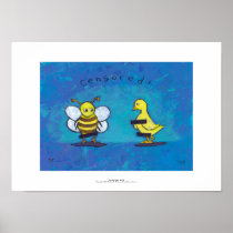 Sex Ed birds and bees fun cute censored ART Posters