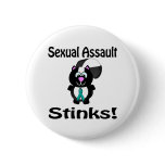 Sexual Assault Stinks Skunk Awareness Design Buttons