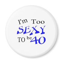 Sexy 40 (blue) refrigerator magnet