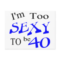 Sexy 40 (blue) postcards