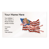 Sexy American Flag Bikini Customizable Card business cards by AlRioArt Sexy American Flag Bikini Customizable Card business cards