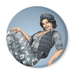 Sexy Army Military Pinup Girl in Camo #4 by Al Rio Fridge Magnets
