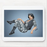 Sexy Army Military Pinup Girl in Camo #4 by Al Rio Mousepads