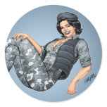 Sexy Army Military Pinup Girl in Camo #4 by Al Rio Stickers
