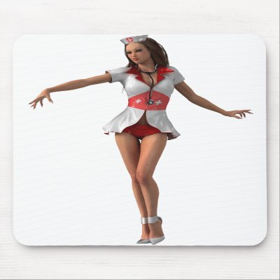 Sexy Art - Sexy Nurse - Sexy 3D Babes Mouse Pad by hotgirls3d_dotcom