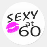 Sexy at 60 (Pink Kiss) Round Sticker