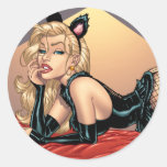 Sexy Bad Kitty with Stockings Pinup Girl by Al Rio Stickers
