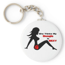 Sexy Beagle Dog Keychain