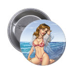 Sexy Bikini Beach Pinup Girl Art by Al Rio