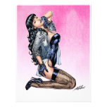 Sexy Black Lingerie Pin-up Girl Art by Al Rio Letterhead