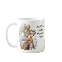 Sexy Blond Angel Cupid Customizable Mug by Al Rio