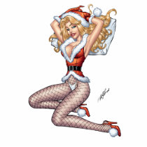 Sexy Blond Christmas Pin-up art by Al Rio photo sculptures by AlRioArt Sexy Blond Christmas Pin-up art by Al Rio photo sculptures