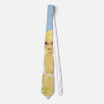 Sexy blond girl ties
