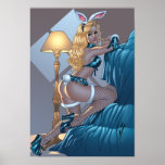 Sexy Blond Lingerie Bunny Pinup Girl by Al Rio posters