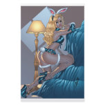 Sexy Blond Lingerie Bunny Pinup Girl by Al Rio Stationery