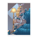 Sexy Blond Lingerie Bunny Pinup Girl by Al Rio Stationery