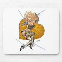 Sexy Blond Lingerie Girl in Bondage by Al Rio Mouse Pads