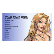 Sexy Blond Lingerie Pinup with Cross by Al Rio Business Card